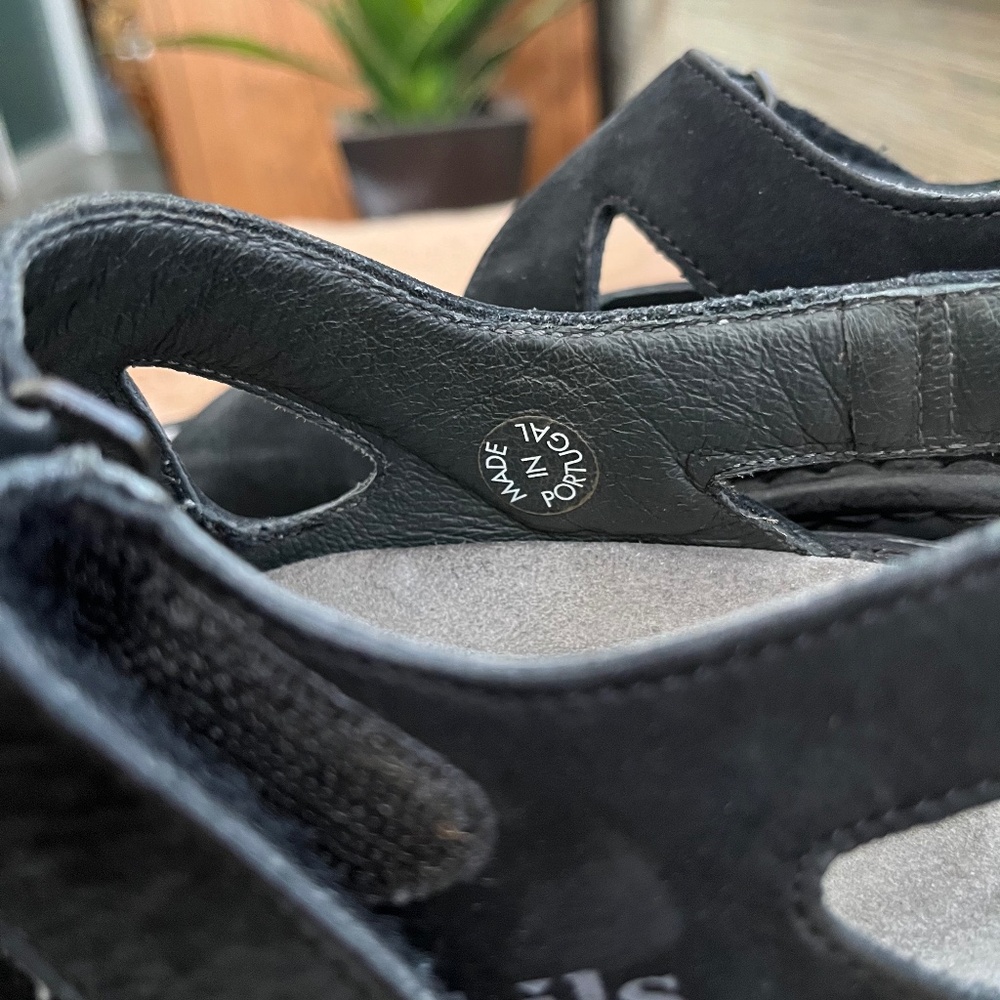 Mephisto Mobils Hand Made Black Walking Sandal Size 38 - Picture 8 of 13